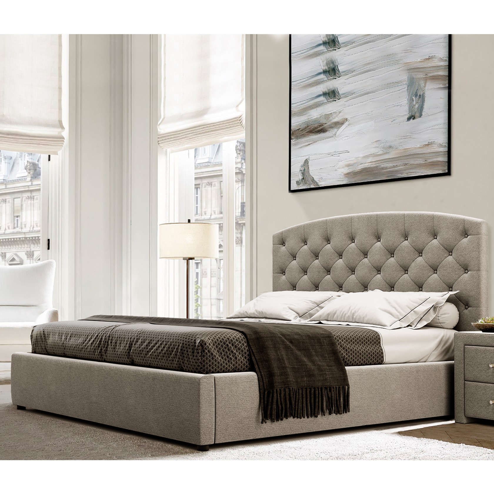 

Кровать Манхэтен-2 (Green Sofa) Бежевая 200х200 см 381153_55