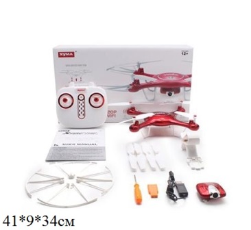 

Р.У.Квадрокоптер Syma X5UW с барометром,камерой.WiFi.FPV.вращ.на 360гр.USB.кор.