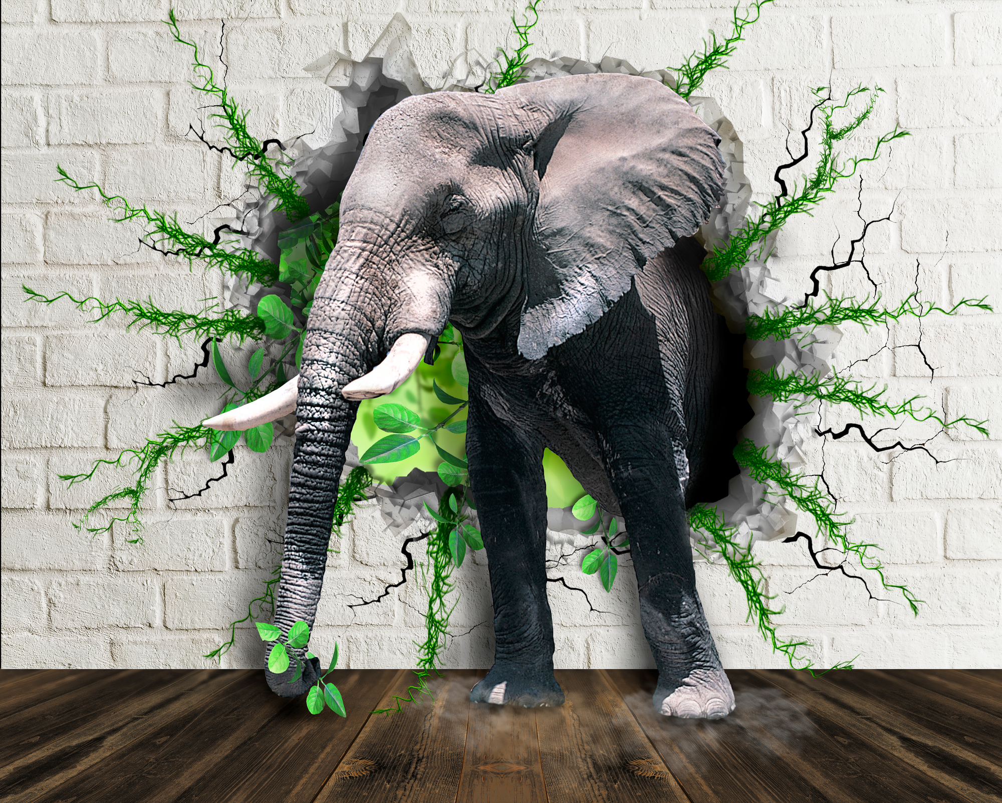 

Фотообои 3D '3D слон' (3865) , Иней
