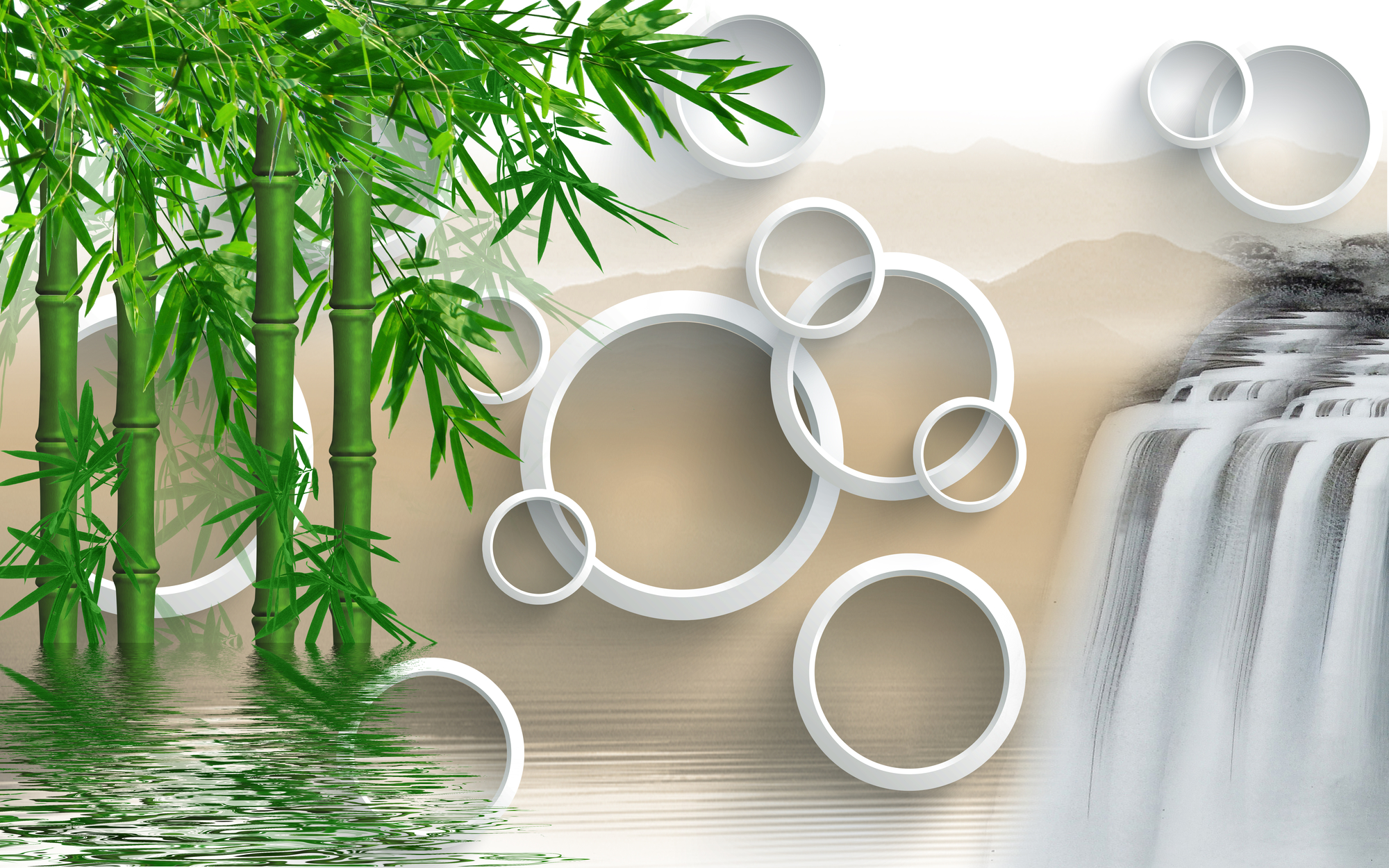 

Фотообои 3D 'Бамбук' (4560) , Гладь