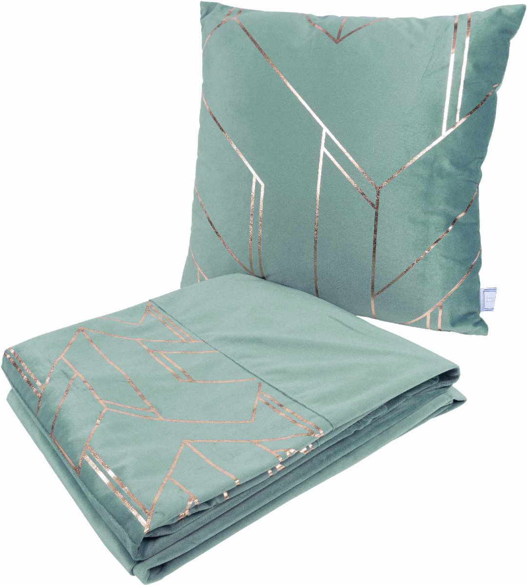 

Набор подушка и плед Arhome Prisma 125 Mint/Gold LOOTI-MNT