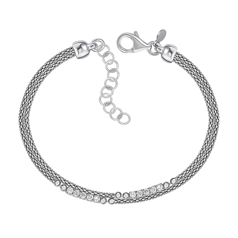 

Серебряный браслет с фианитами 000146373 17.5 размера