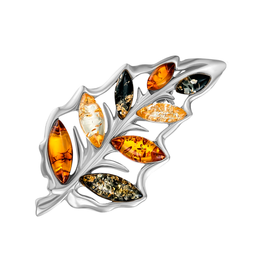 

Серебряная брошь с янтарем 000145962