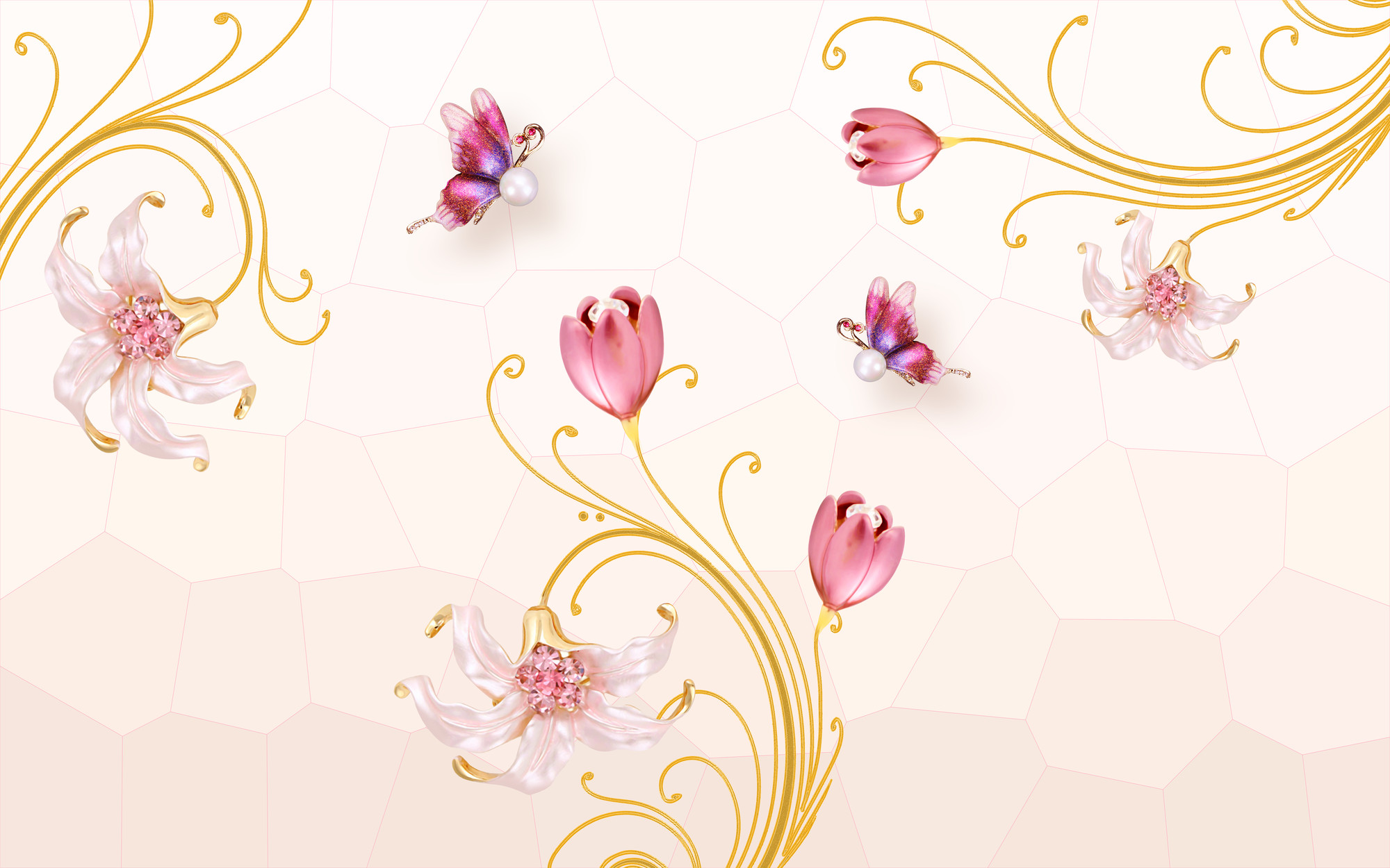 

Фотообои 3D '3D цветы' (4941) , Живопись