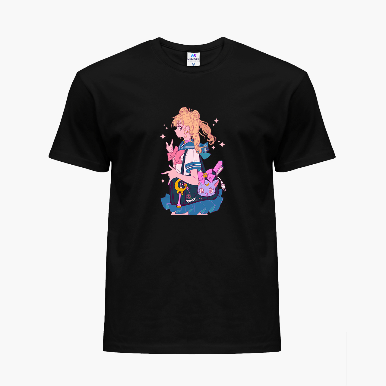 

Детская футболка для девочек Сейлор Мун (Sailor Moon) (25186-2910-10) 134-140 см Хлопок Черный