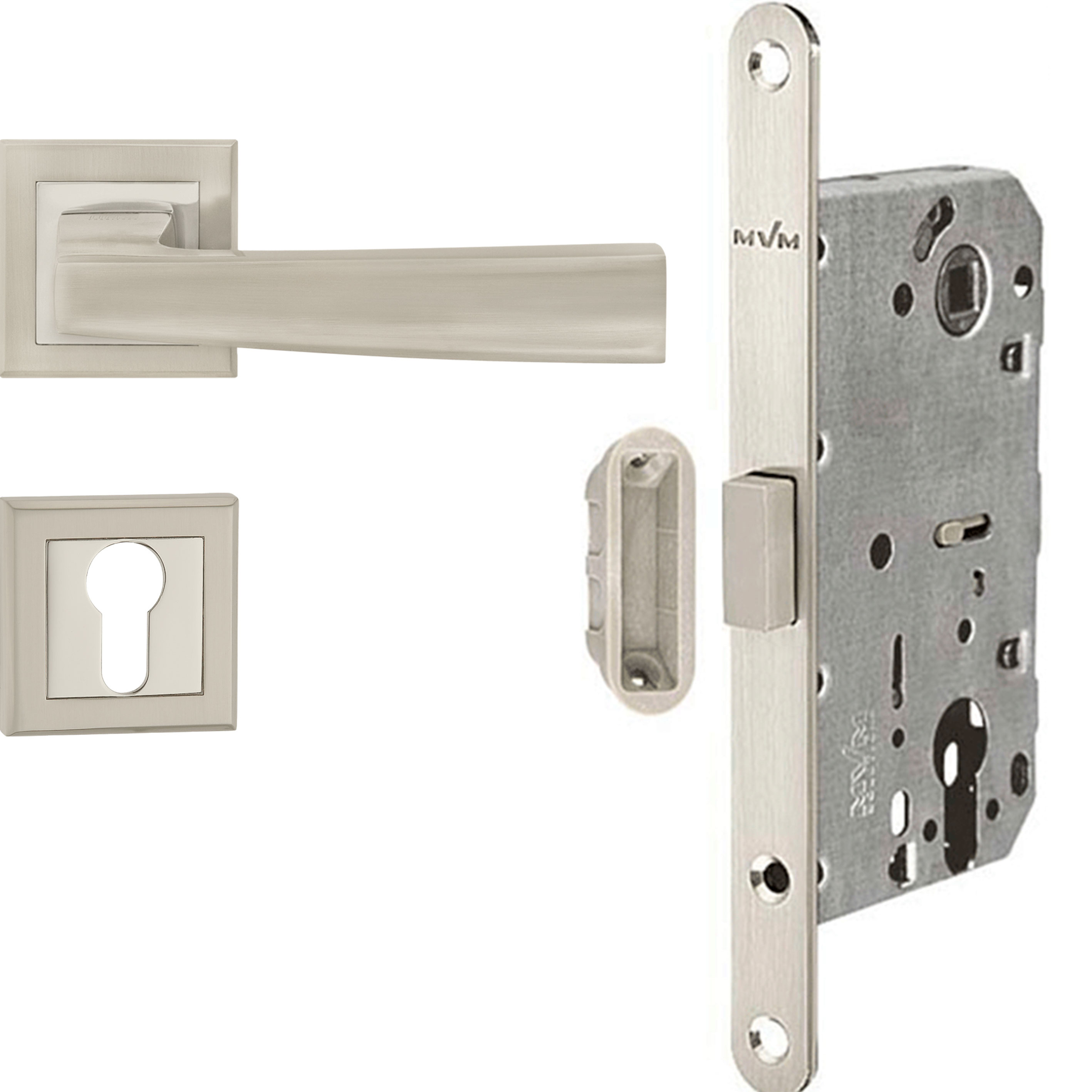 

Ручки комплект с магнитным механизмом замка Linde Hex Ray SN/CP