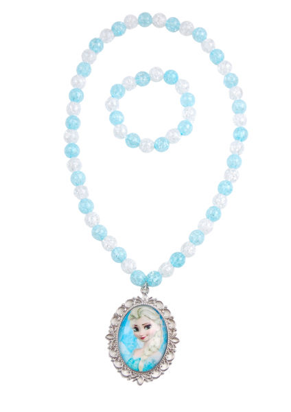 

Набор украшений с портретом Эльзы 1125-light blue голубой цвет