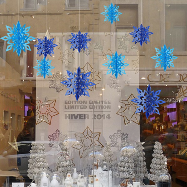 

Декор для Нового года в виде снежинок 8027-light blue синий цвет