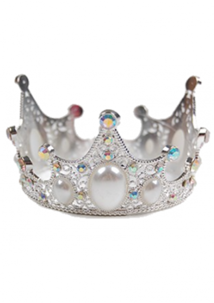 

Маленькая корона для девочки 1164-silver белый цвет
