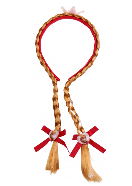 

Коса принцессы Анны с красным бантом 1126-red красный цвет
