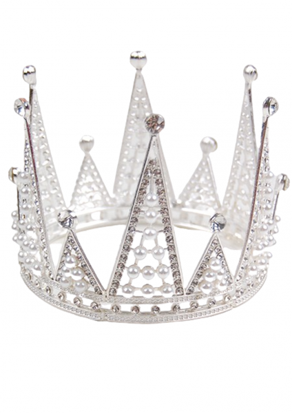 

Корона украшена бусинами и стразами 1155-silver белый цвет