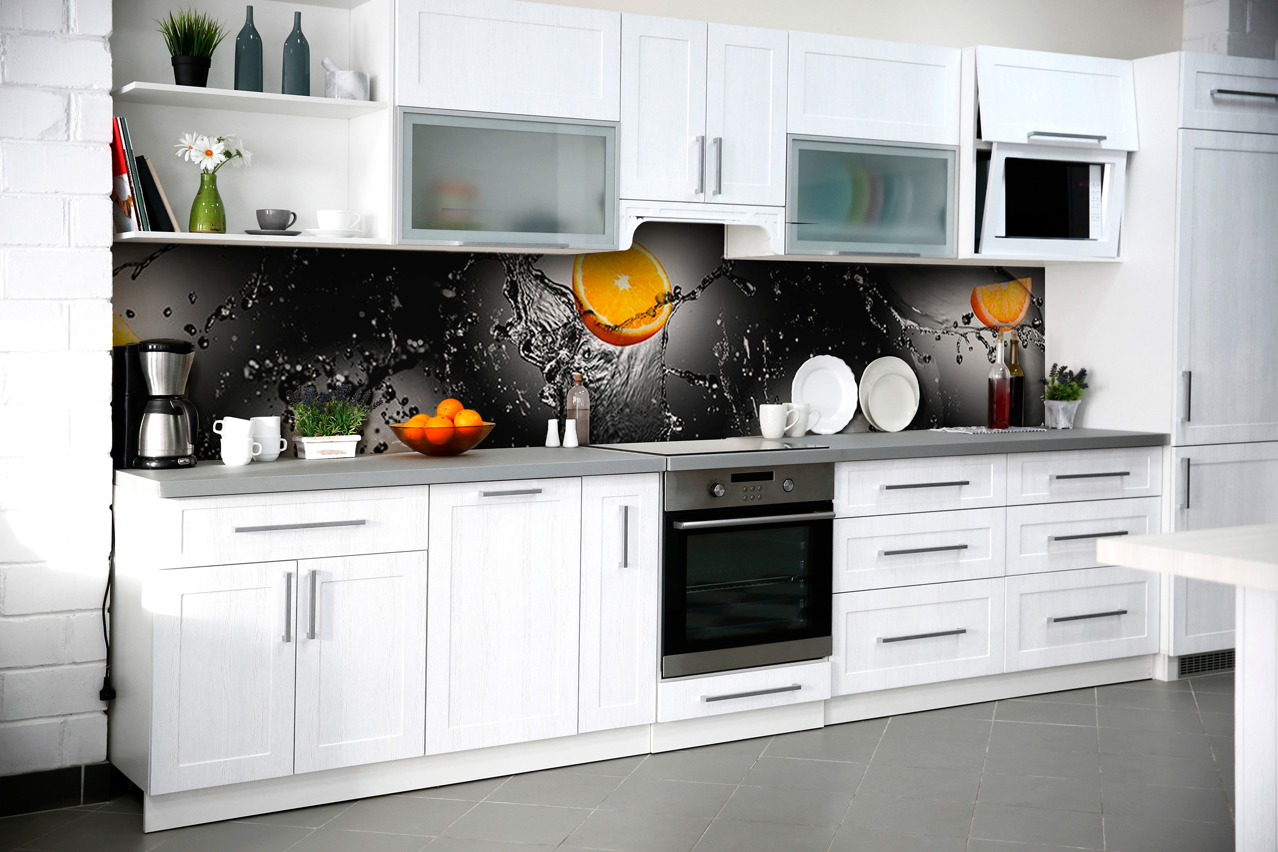 

Скинали на кухню Zatarga Апельсины в бокале 600х2500 мм