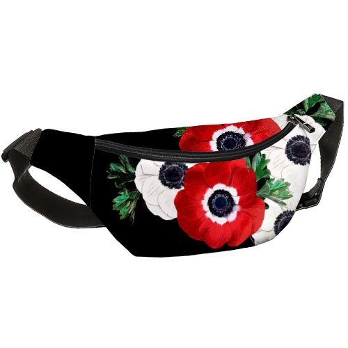 

Сумка бананка на пояс BUMBAG Цветочки Present бананка поясная сумка на пояс c принтом черная