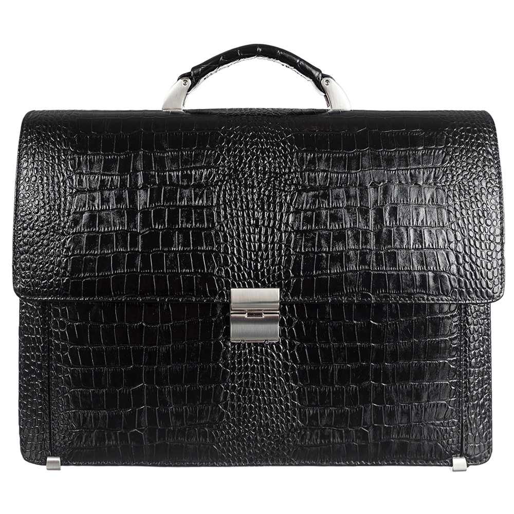 

Портфель кожаный Desisan 319-11 черный кроко