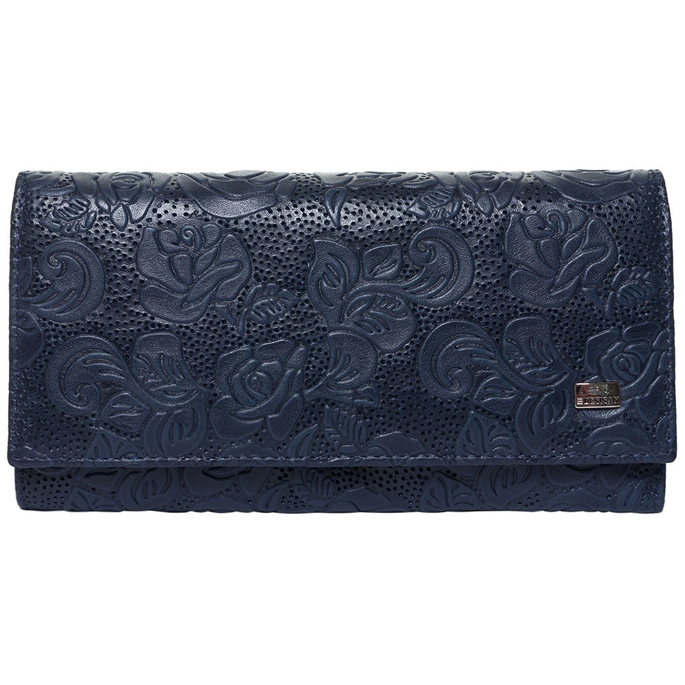 

Кошелек женский кожаный Desisan 057-515 синие цветы