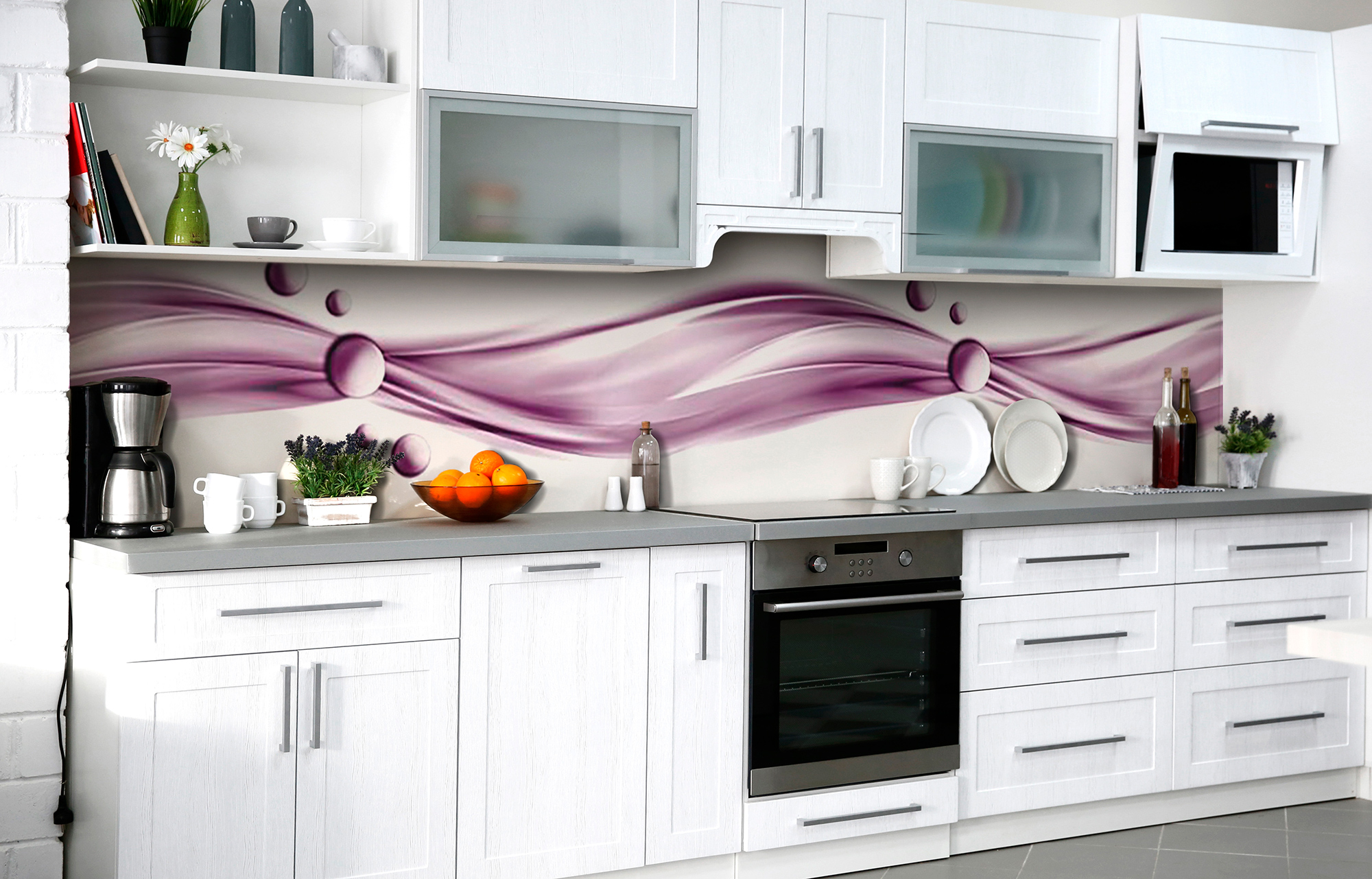 

Скинали на кухню Zatarga Черничный шёлк 600х3000 мм (Z183213/2)