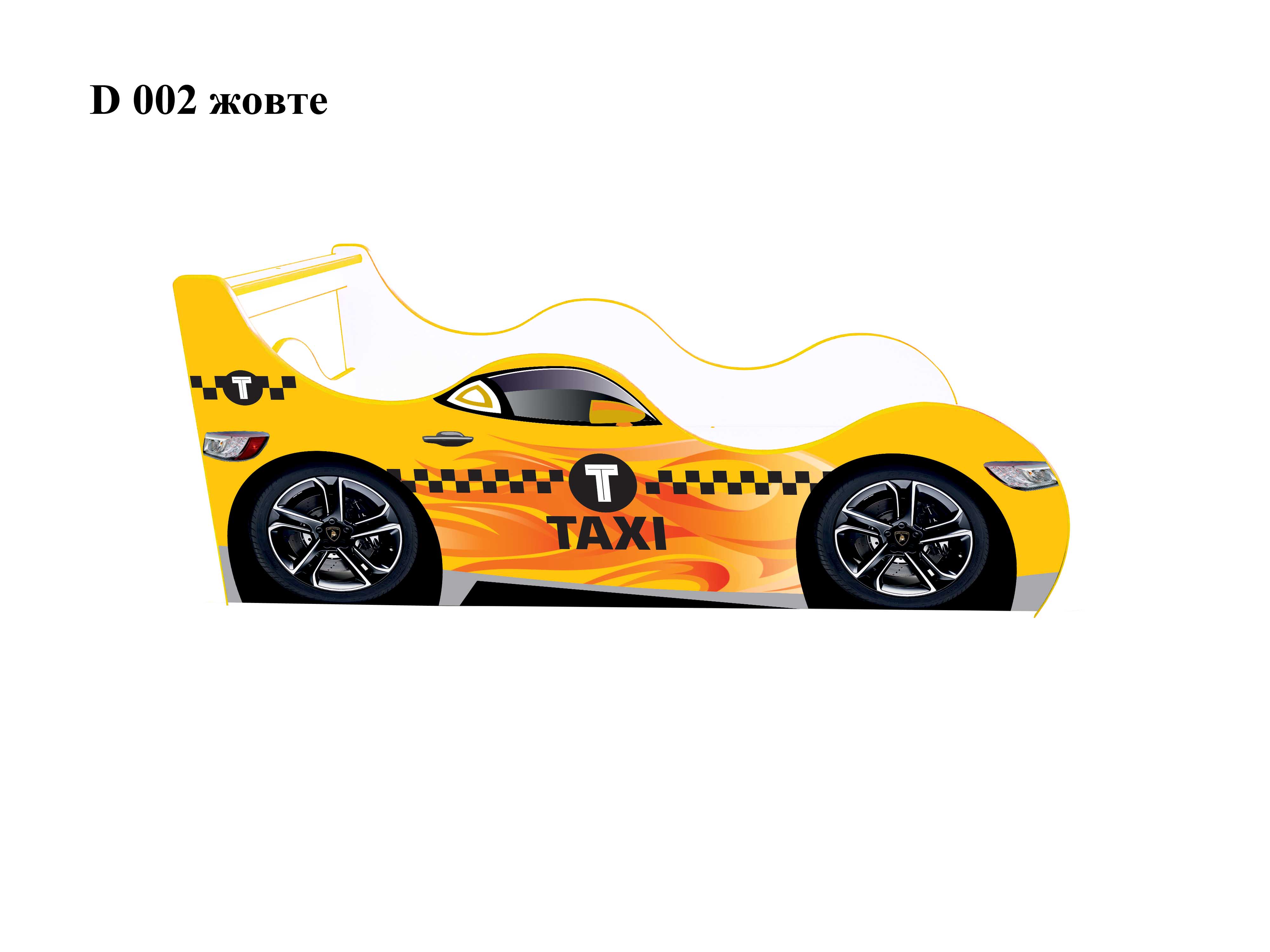 

Кровать-машинка Viorina-Deko Драйв-0002 Taxi Желтый без ПМ 90х160