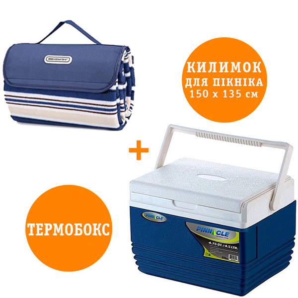 

Комплект Термобокс Pinnacle Eskimo 4,5 л + Коврик для пикника Кемпинг