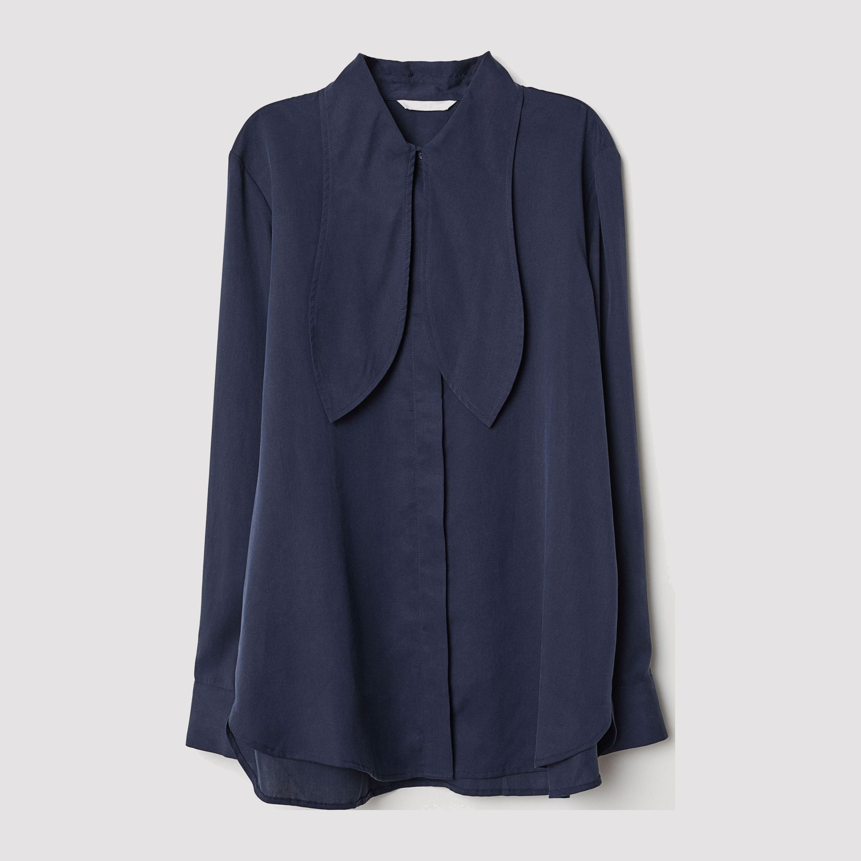 

Блузка H&M 6841518-AAQJ 50 Темно-синяя