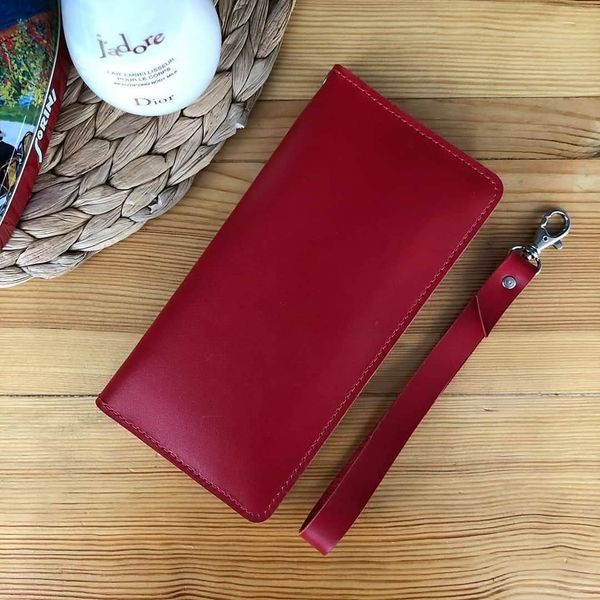 

Кошелек кожаный Fresh Hand Made красный 20*10