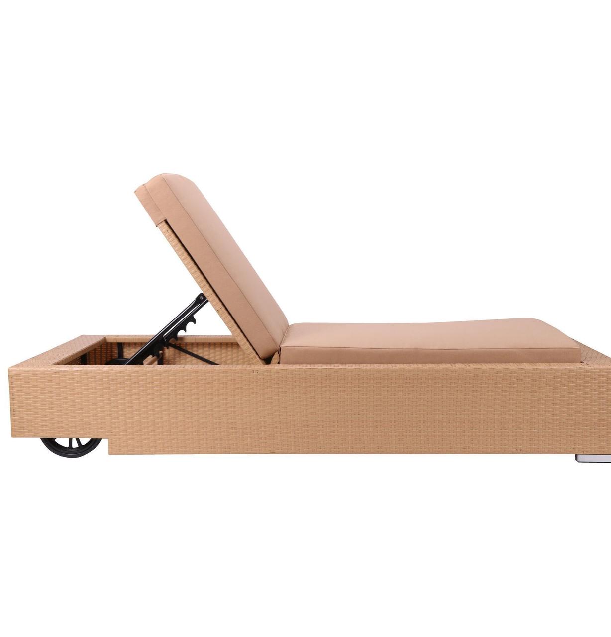 

Шезлонг Dolio из ротанга Elit (SC-B8869) Sand AM3041 ткань A14203