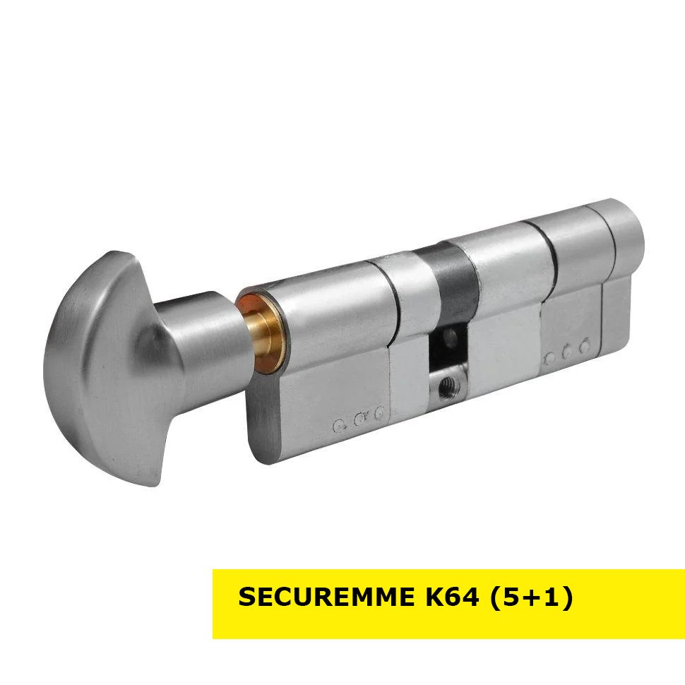 

Цилиндр замка SECUREMME K64 ключ-тумблер (мат хром) 110 мм (60+50Т)