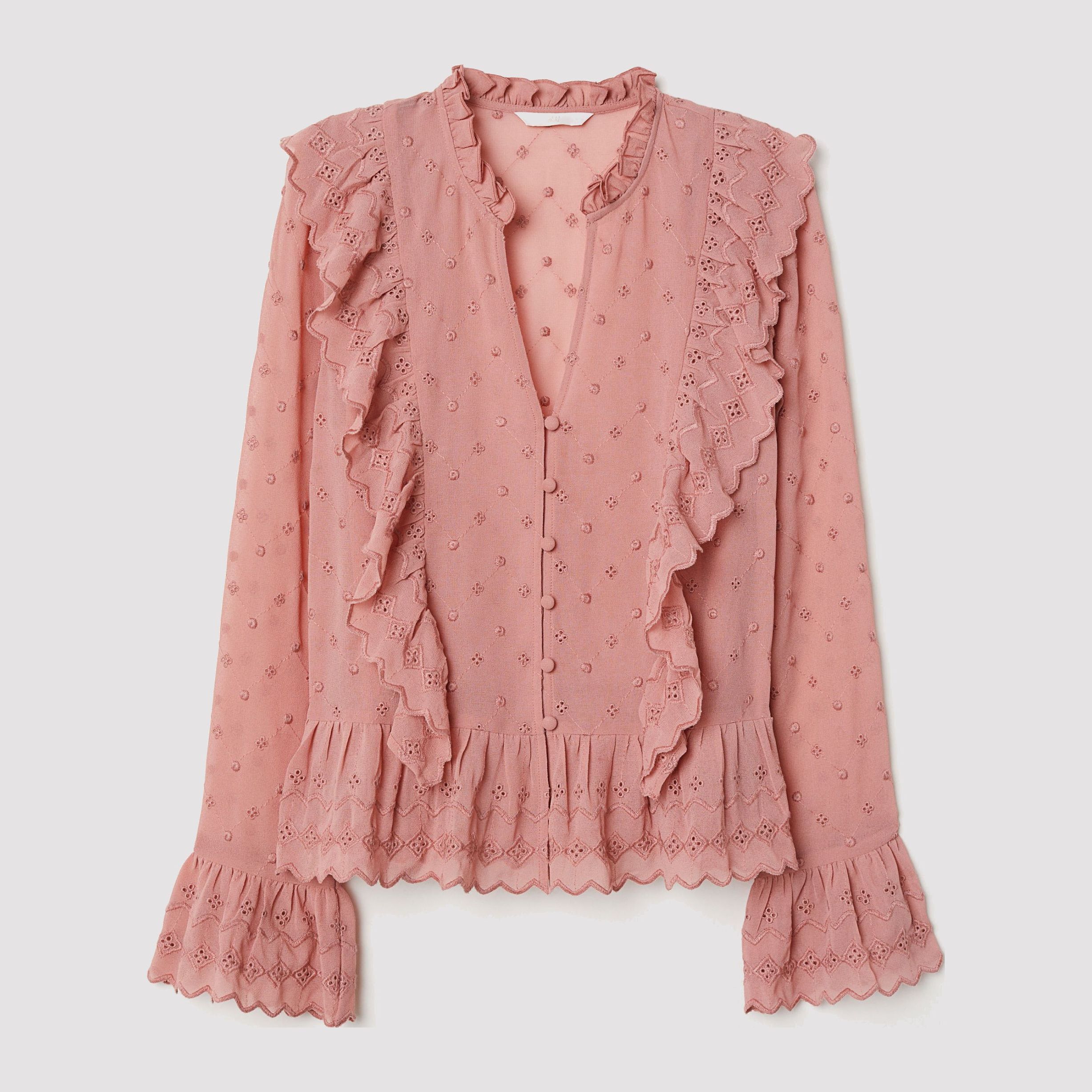 

Блузка H&M 6715058-ACXV 34 Темно-розовая