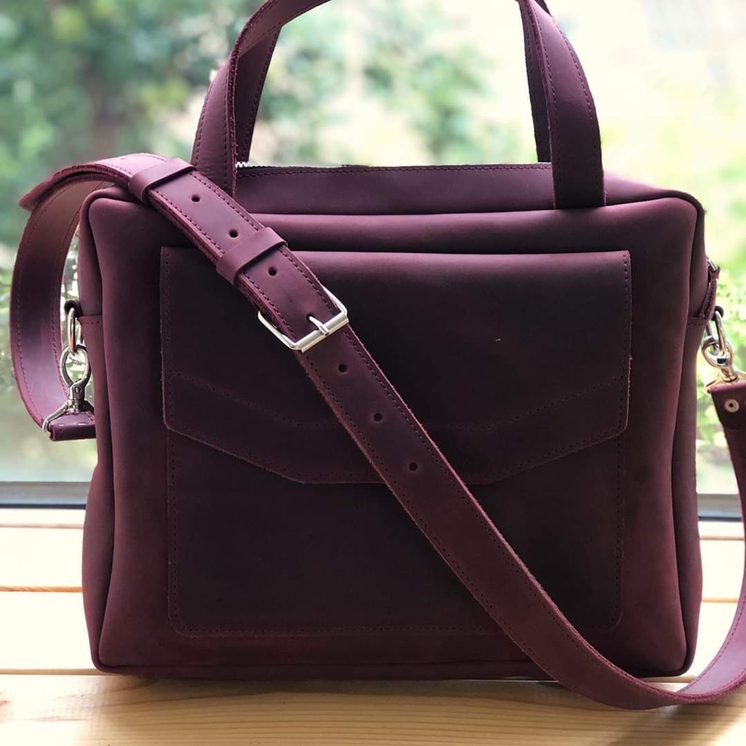 

Сумка кожаная Fresh фиолетовая Hand Made 32*26*7 см