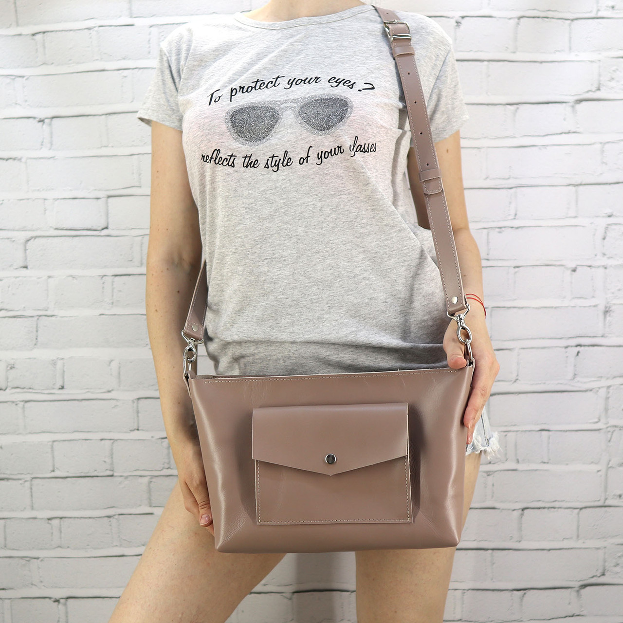 

Сумка Mihey front pocket капучино из натуральной кожи kapri 1452604