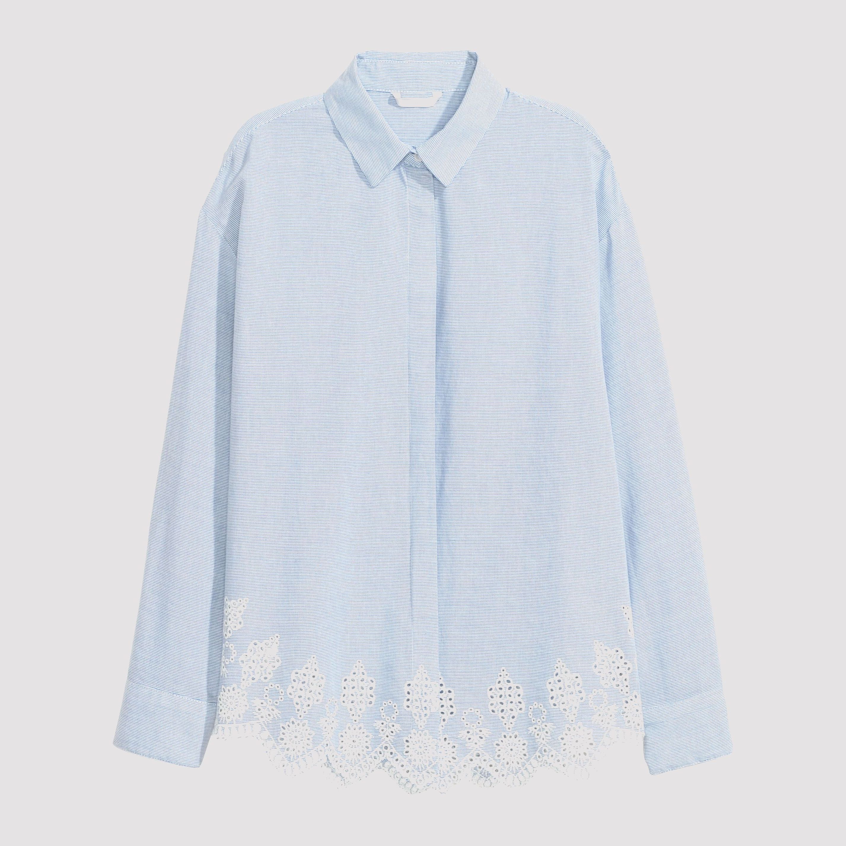 

Рубашка H&M 6168927-AAPD 36 Голубая с белым