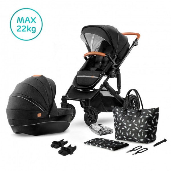 

Универсальная коляска 2 в 1 Kinderkraft Prime Black + MommyBag (KKWPRIMBKMB200)