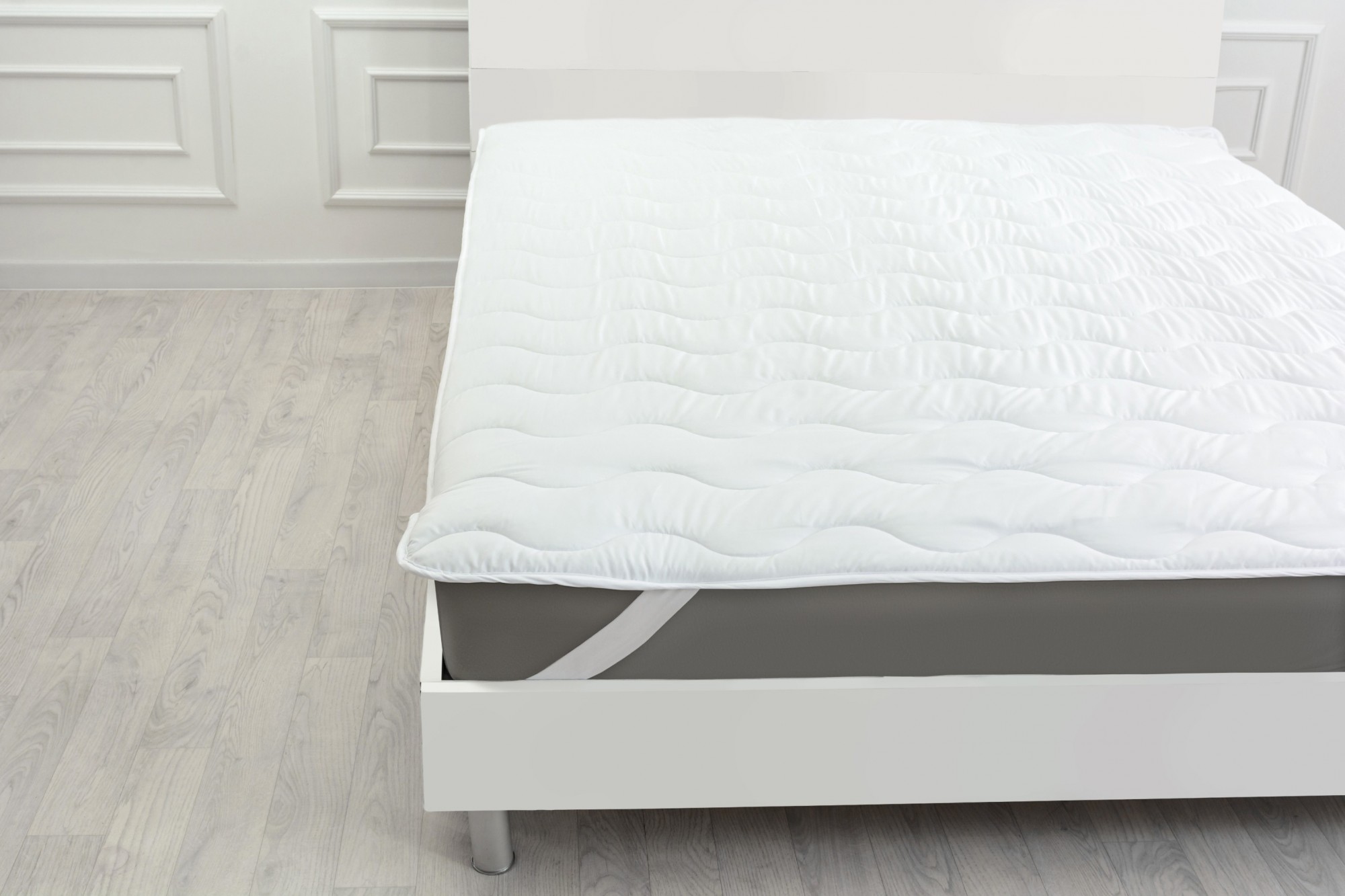 

Наматрасник MirSon Cotton №1718 200x220 см Eco Light White обычный на резинке по углам