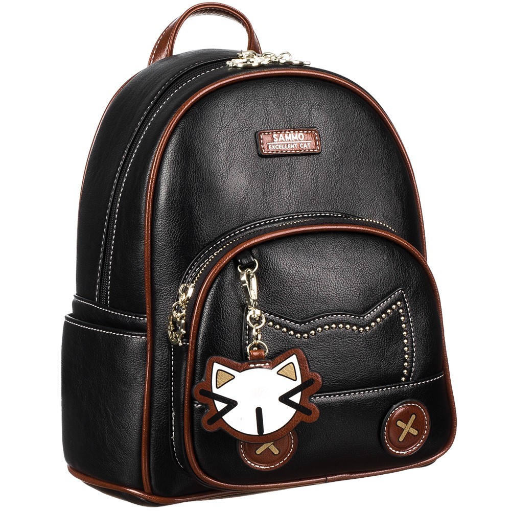 

Рюкзак женский / детский / для девочки маленький экокожа модель Sammao M1396-5 черный