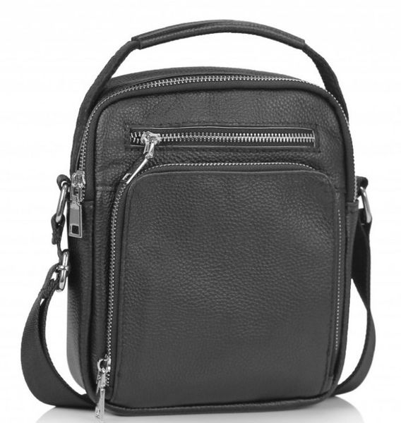 

Кожаная мужская сумка через плечо черная Tiding Bag NM23-2304A
