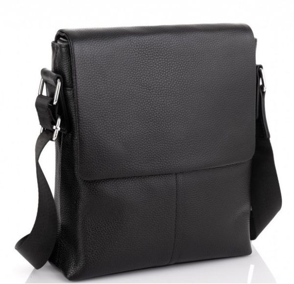 

Кожаная мужская сумка через плечо черная Tiding Bag A25F-8870A