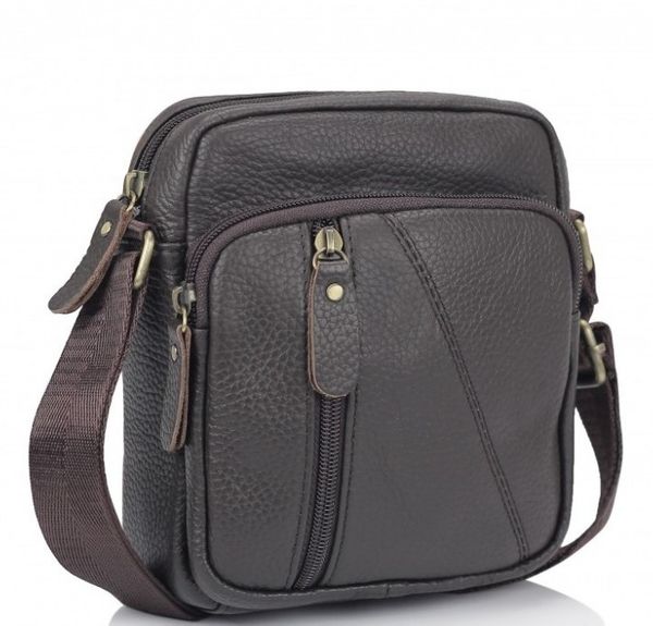

Кожаная мужская сумка через плечо коричневая Tiding Bag N2-1008DB
