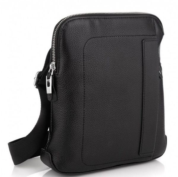 

Кожаная мужская сумка-мессенджер через плечо черная Royal Bag RB70151-1