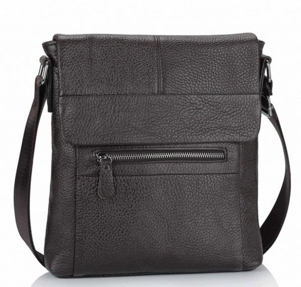 

Кожаная мужская сумка через плечо коричневая Tiding Bag M38-9117-2B