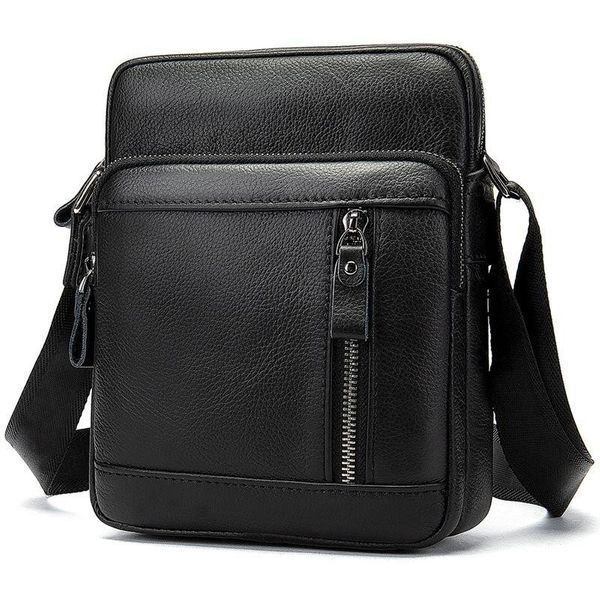 

Мужская черная кожаная сумка Joynee b10-8028