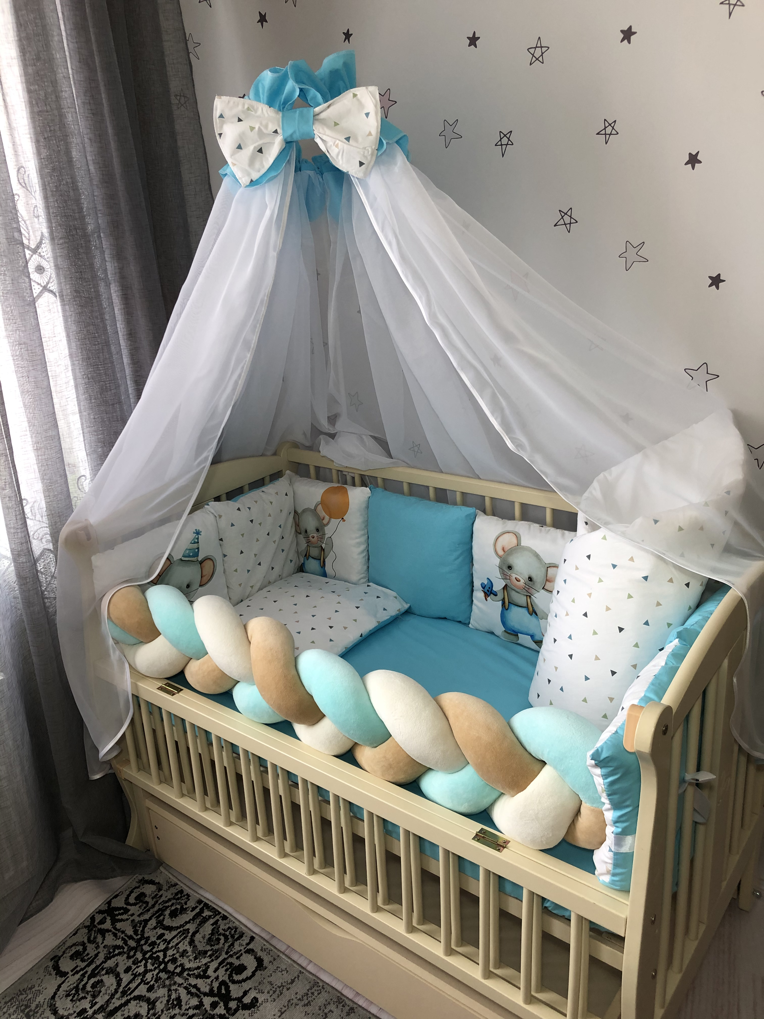 

Комплект постельного белья Baby Comfort Modern Мышонок голубой 7 элементов