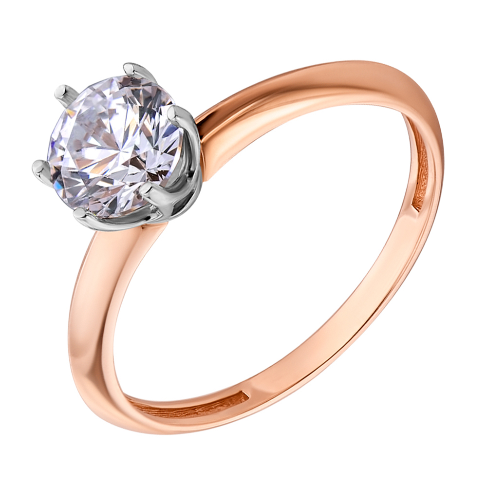

Кольцо из красного золота с цирконием Swarovski 000036758 15.5 размера