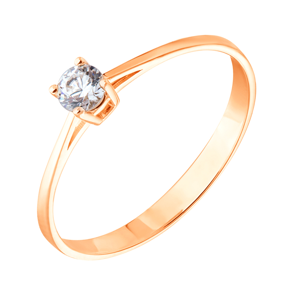 

Золотое кольцо с цирконием Swarovski 000053305 17 размера