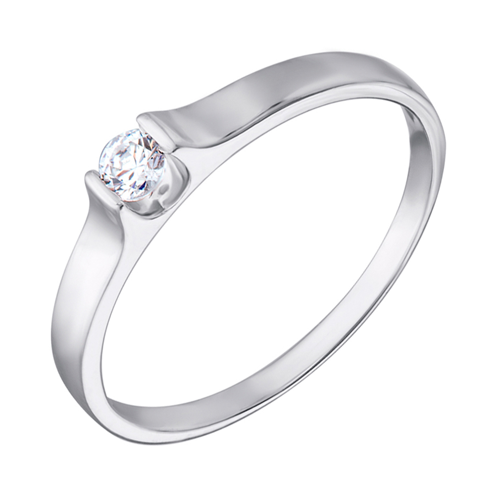 

Кольцо из белого золота с цирконием Swarovski 000069531 18 размера