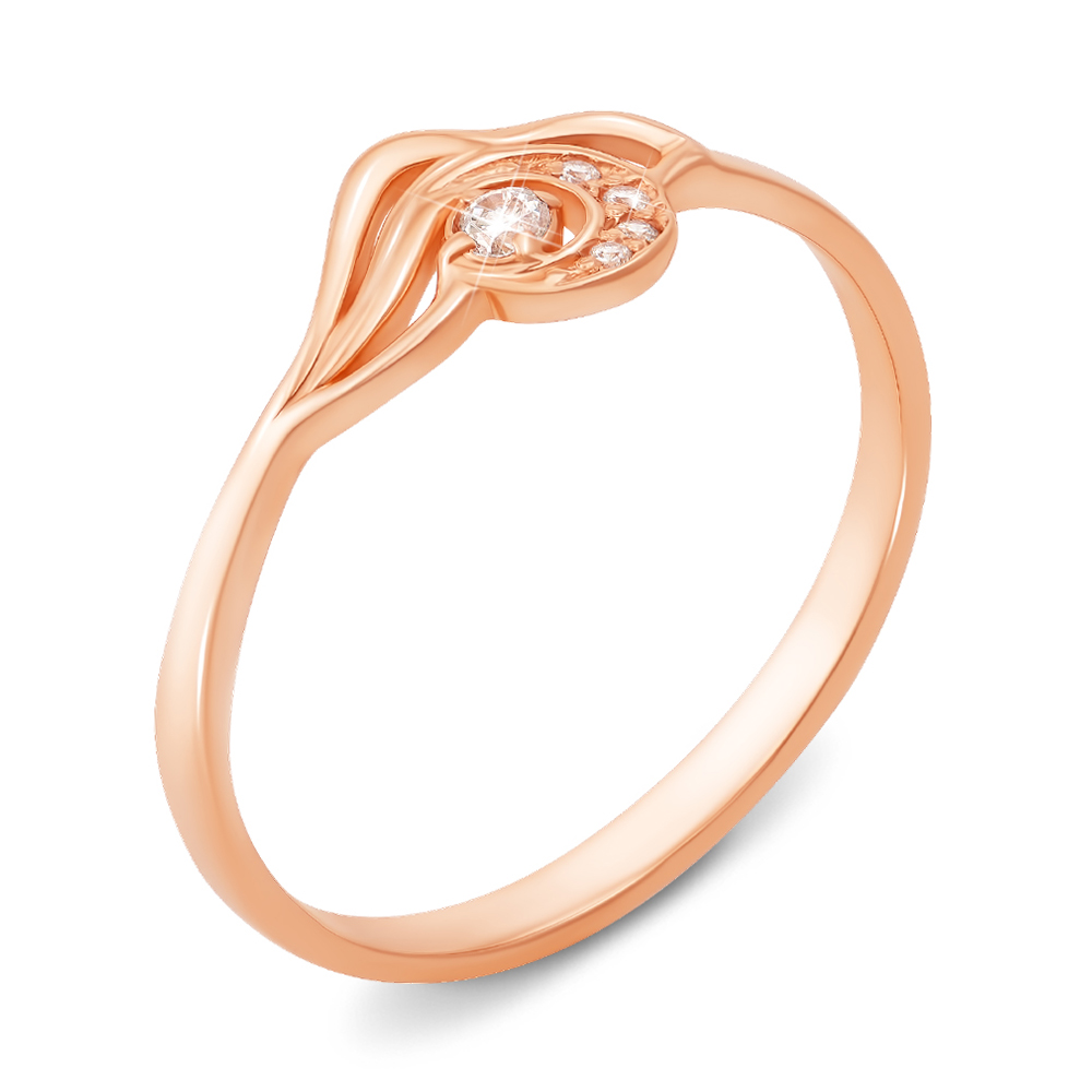 

Кольцо из красного золота с фианитами 000137035 17.5 размера