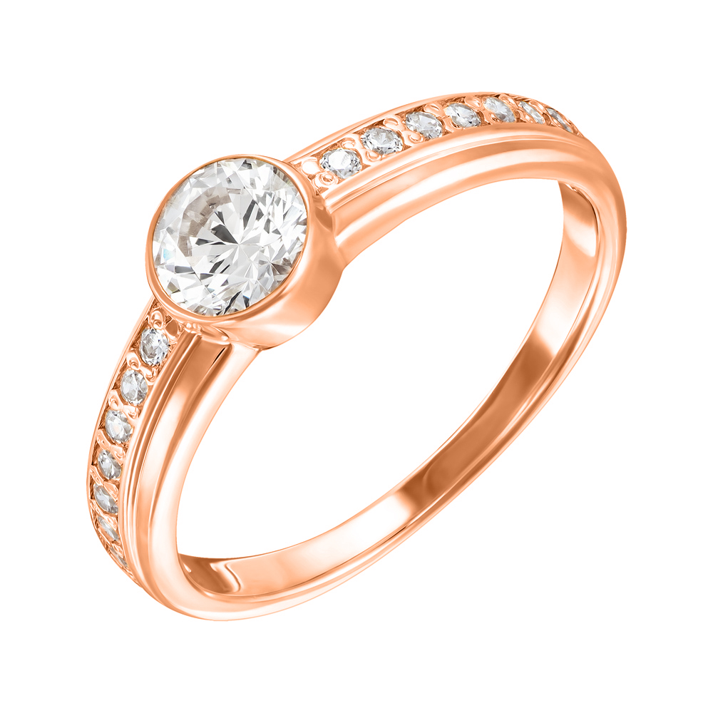 

Кольцо из красного золота с кристаллами Swarovski 000133292 16 размера