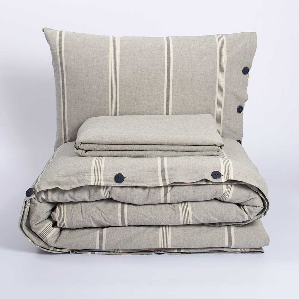 

Постельное белье Barine Washed cotton - Sense gri серый евро