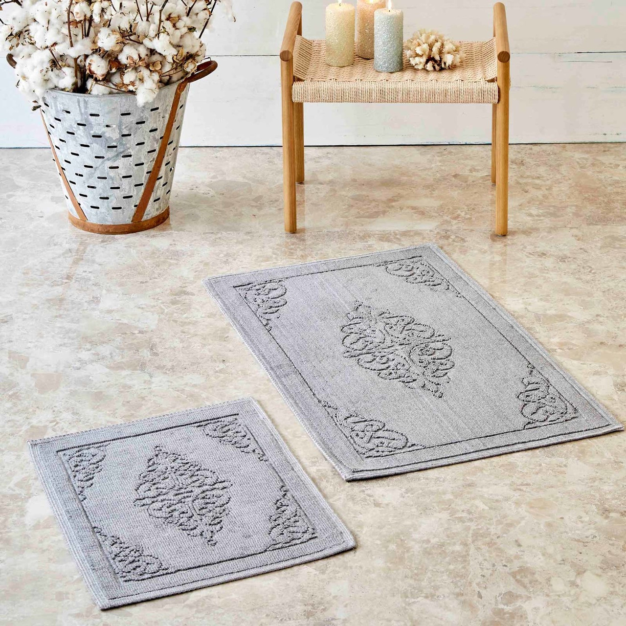 

Набор ковриков Karaca Home - Milly gri серый 60*100+50*60