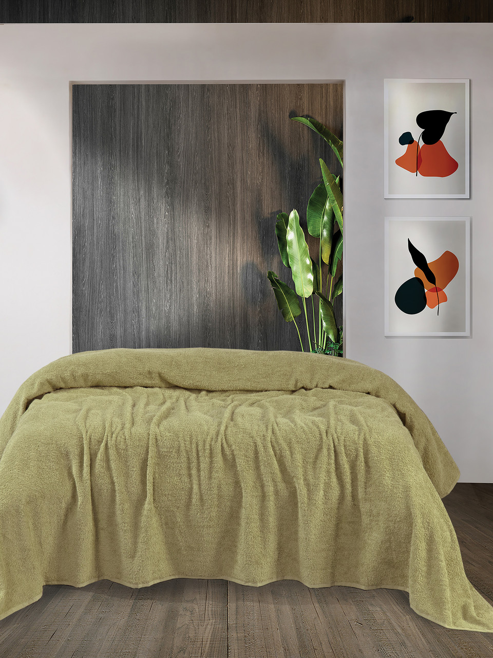 

Простынь Iris Home махровая - Green olive 155*220