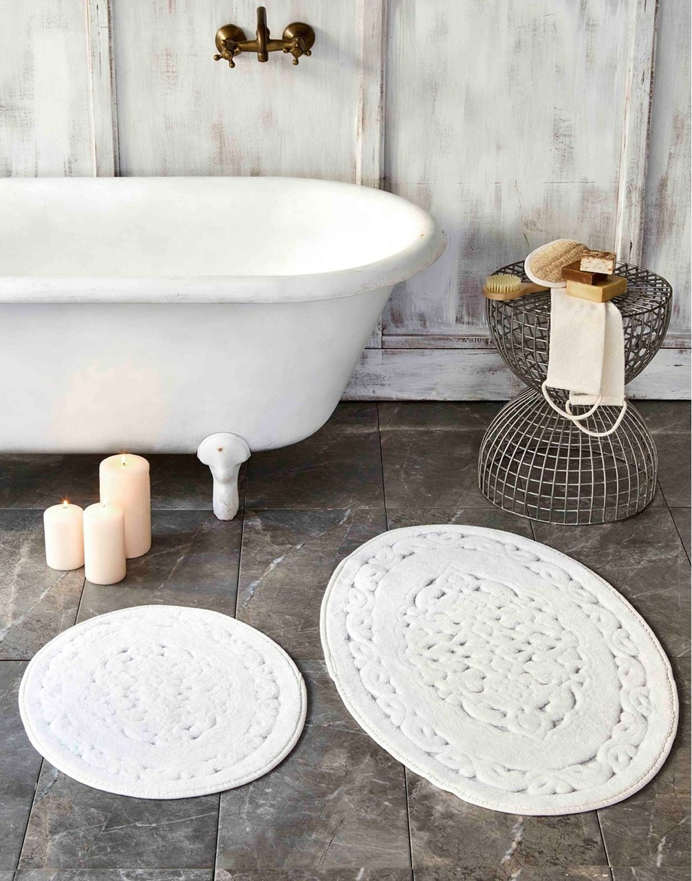 

Набор ковриков Karaca Home - Obi ecru молочный 60*100+50*60