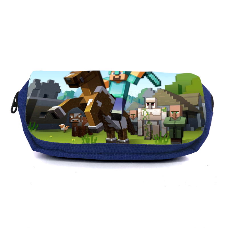 

Школьный пенал Майнкрафт органайзер универсальный (Minecraft-0021-blue) синий